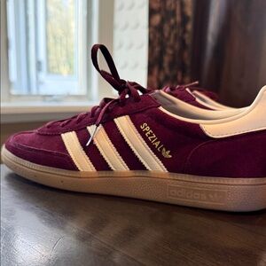 adidas Spezial Maroon and Cream Athletic Shoes